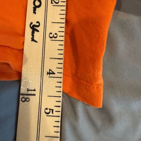 Banana Republic Rio Linen Blend Shorts Bright Mandarin Orange Size 0 - Picture 12 of 14